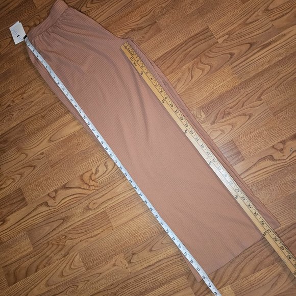 NWT! Open Edit by Nordstrom Ribbed Knit Organic Cotton Wide Leg Casual Pants, M - Picture 4 of 9